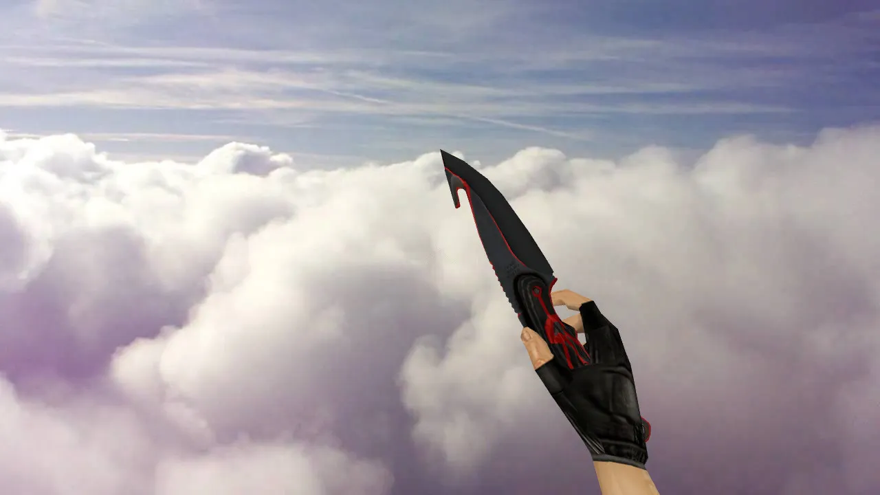 Скриншот Модель «Gut Knife Cyber Red» для CS 1.6: v_, p_, w_ нож, анимация осмотра, качество текстур и звук