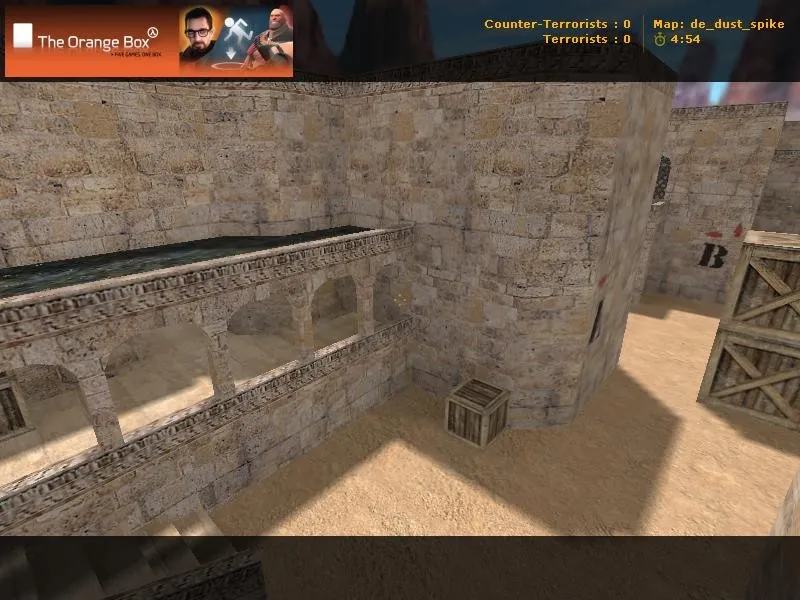 Скриншот de_dust_spike для CS 1.6: тактика, оптимизация, .nav и точки под бои