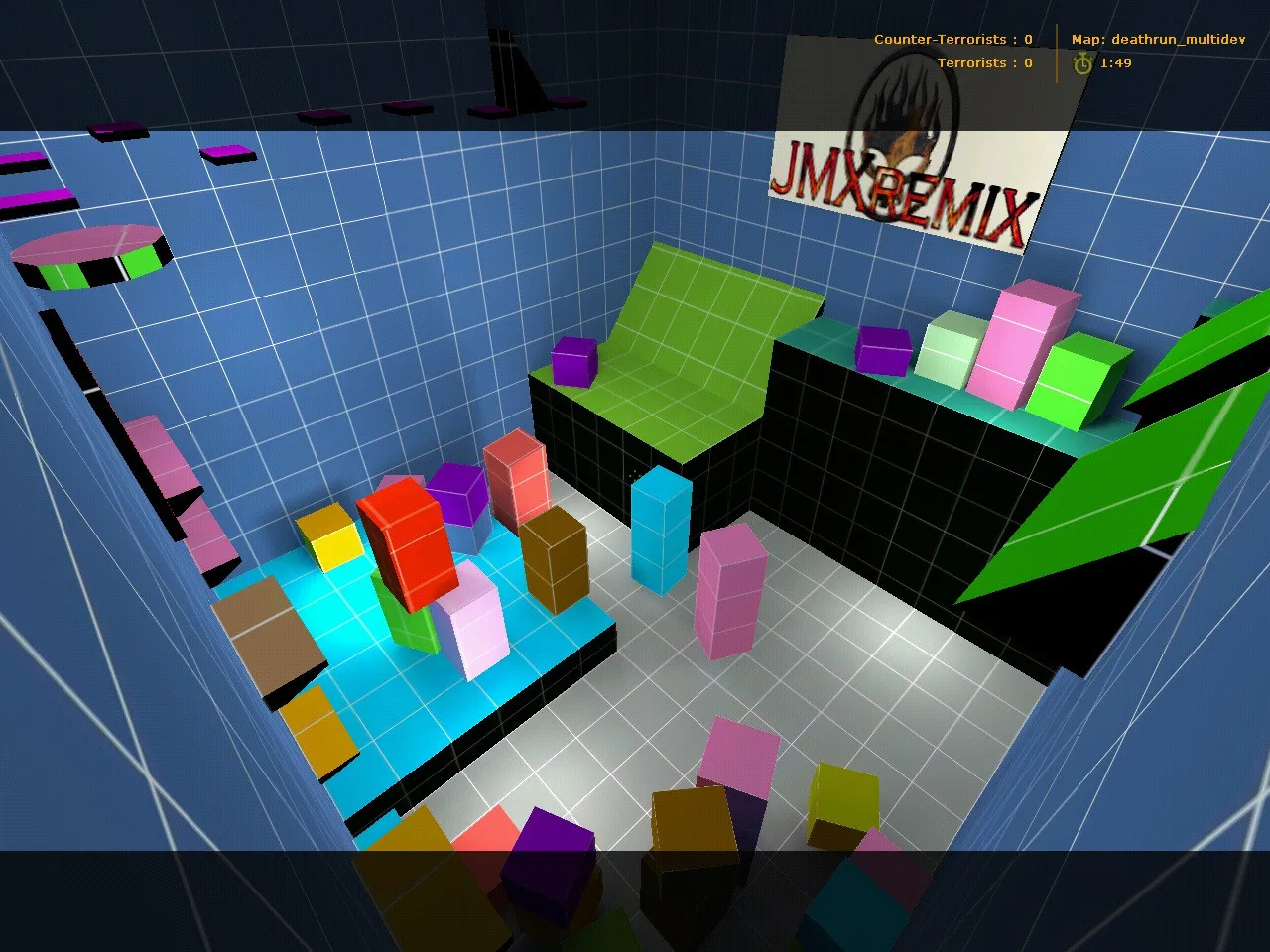Скриншот  deathrun_multidev карта для CS 1.6: точки прохождения, баланс сторон, .nav и оптимизация