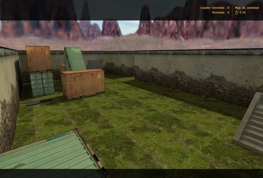 Скриншот de_container для CS 1.6: баланс сторон, точки под плант, .nav для ботов и оптимизация карты