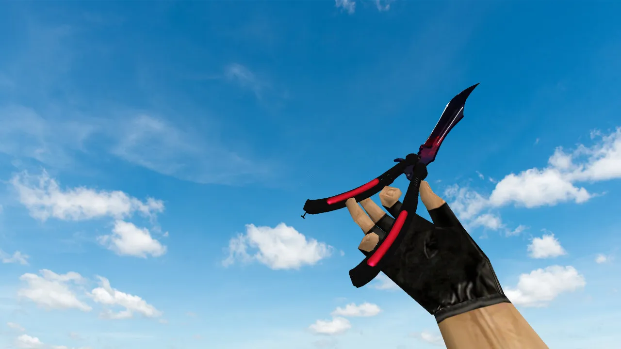 Скриншот Модель v_, p_, w_ ножа Butterfly Knife Doppler Phase-3 для CS 1.6: звук, анимация осмотра, текстуры и настройка