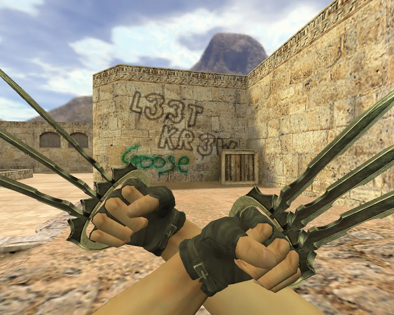 Скриншот Модель ножа «Катар Когти» v_ и p_ для CS 1.6: звуки, анимация осмотра, текстуры и настройка