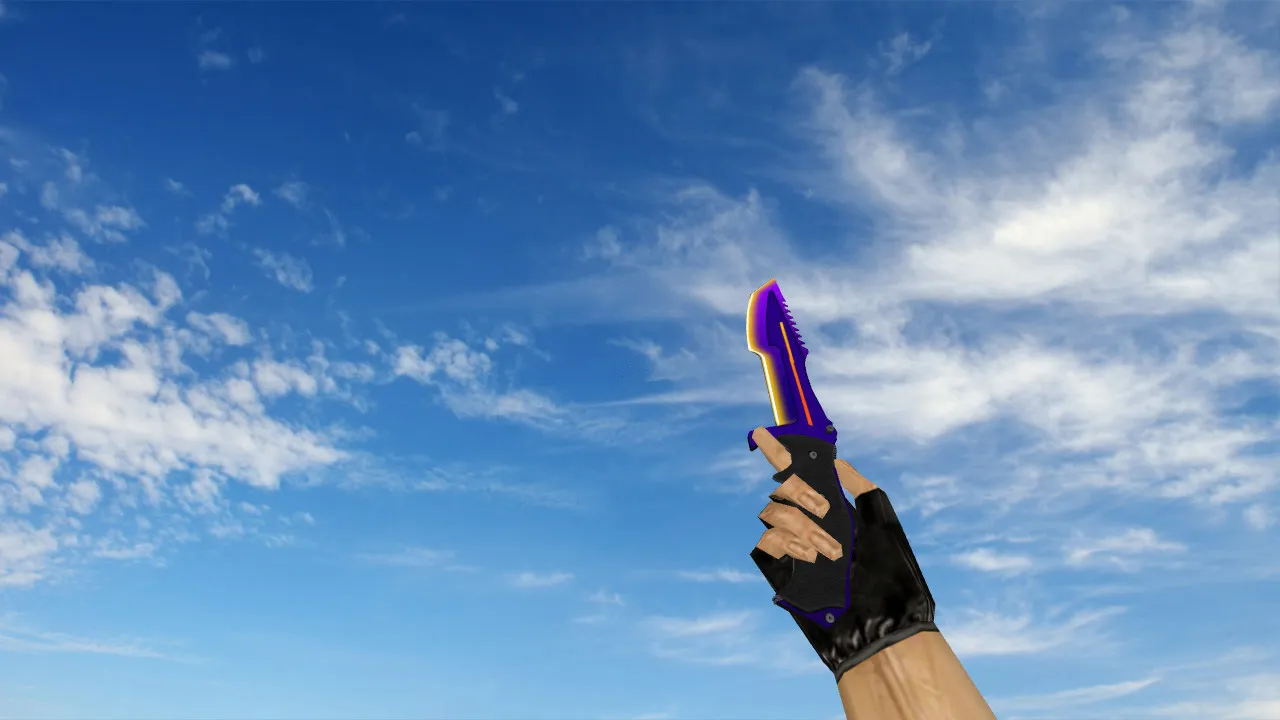 Скриншот Модель ножа «Huntsman PurpNyellow» для CS 1.6: v_, p_, w_ модели, звуки и анимация осмотра