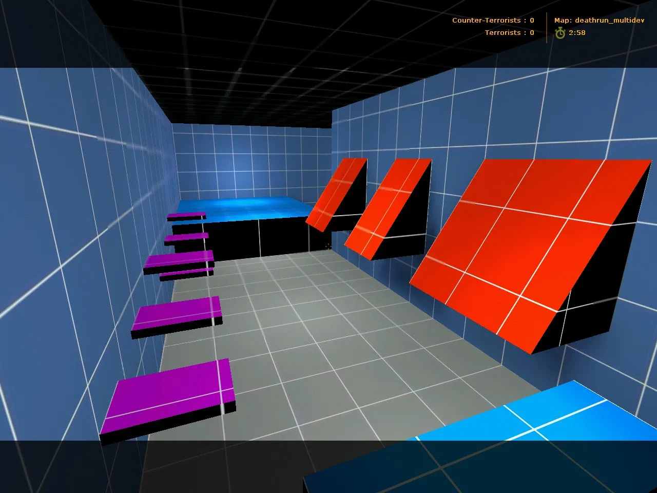 Скриншот  deathrun_multidev карта для CS 1.6: точки прохождения, баланс сторон, .nav и оптимизация