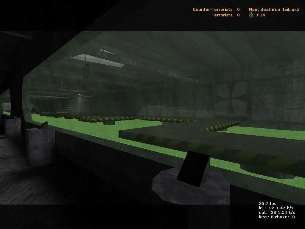 Скриншот  deathrun_laikiux5 для CS 1.6: карта deathrun, точки за ТС и КТ, .nav, оптимизация wpoly/epoly