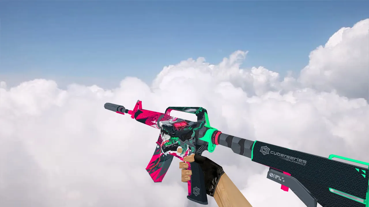 Скриншот Модель M4A1 Cyberseries v_ p_ w_ для CS 1.6: звуки, анимация осмотра, качество текстур