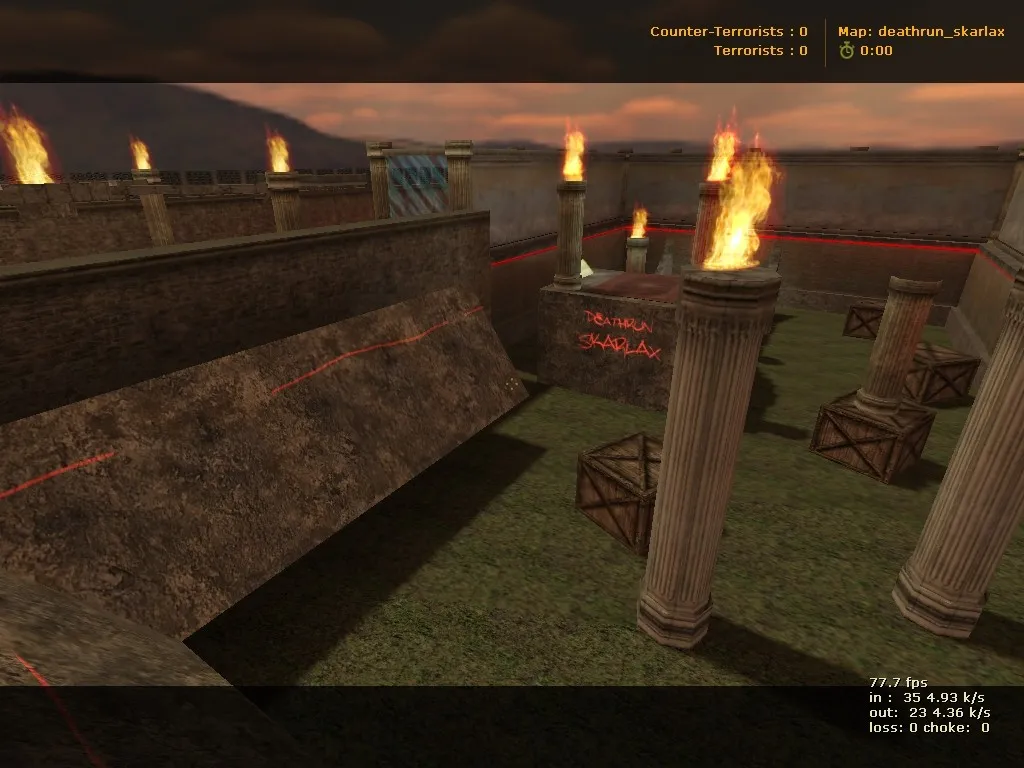 Скриншот  deathrun_skarlax для CS 1.6: тактика за терр/контр, точки, настройка ботов, .nav и оптимизация