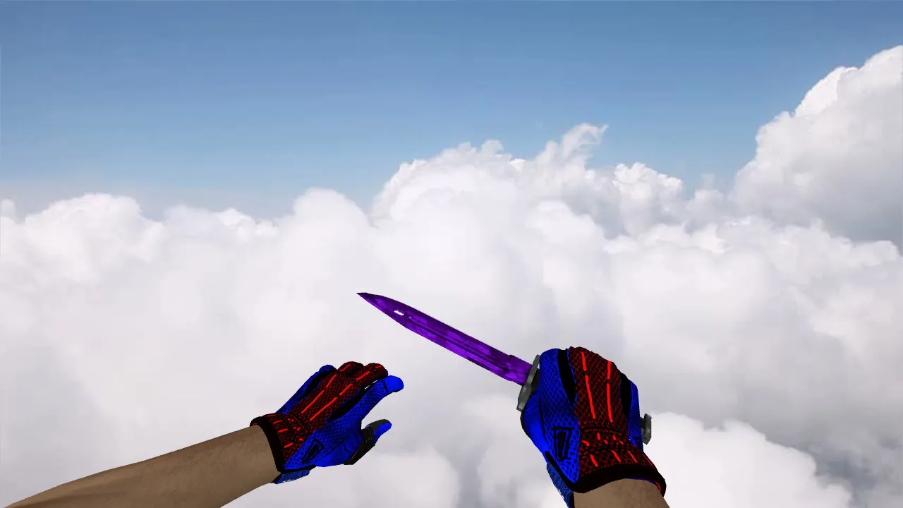 Скриншот Модель ножа «Штык-нож Doppler Sapphire» v_knife_p, p_knife, w_knife для CS 1.6: звуки, осмотр, текстуры и настройка