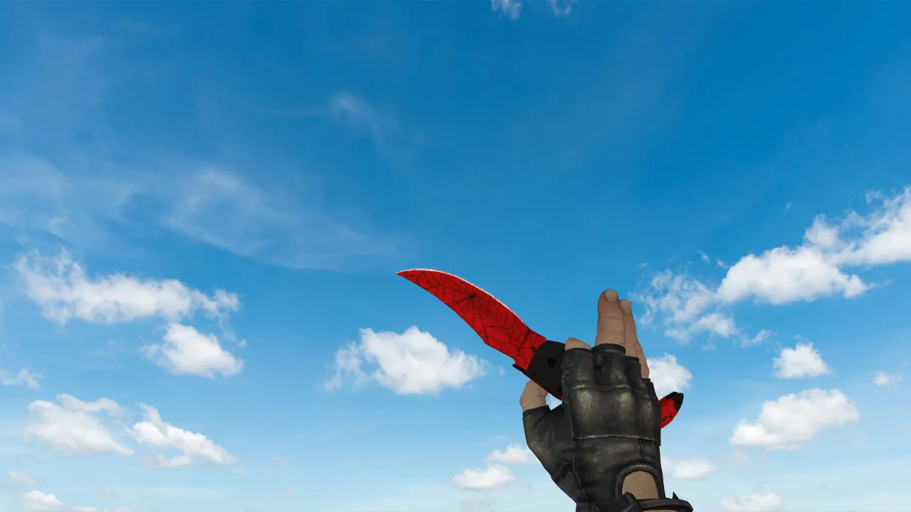 Скриншот v_ и p_ модель ножа «Фальшион «Кровавая паутина»» для CS 1.6: звуки, анимация осмотра, текстуры и настройка