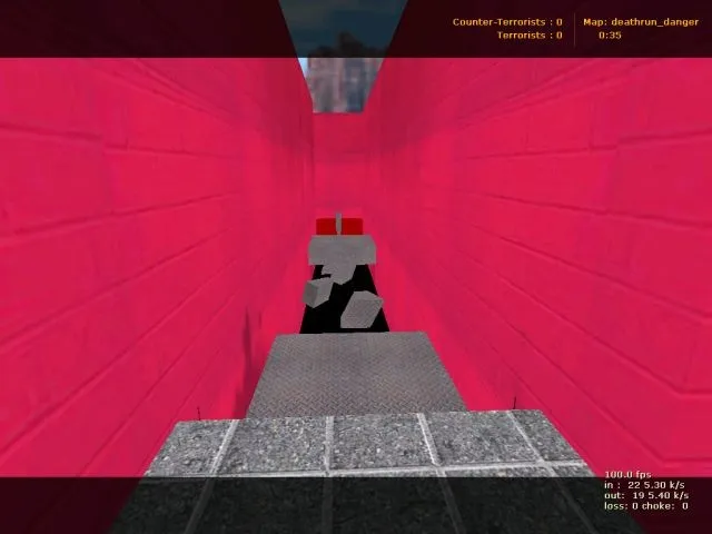 Скриншот  Скачать карту deathrun_danger для CS 1.6: трамплины, ловушки, точки, .nav и оптимизация под сервер