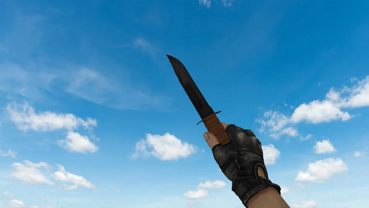 Скриншот Модель ножа v_ Ka-Bar on CSGO anims для CS 1.6: p_ w_ модели, звуки, анимация осмотра и текстуры