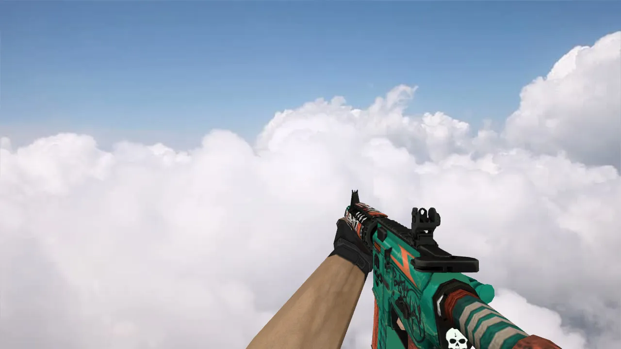 Скриншот Модель «M4A4 Rekt» v_m4a1 w_m4a1 p_m4a4 для CS 1.6: звук, анимация осмотра, качество текстур