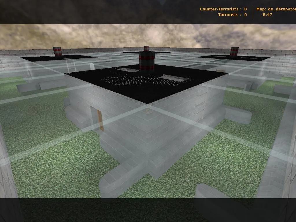 Скриншот  Карта de_detonator для CS 1.6: баланс сторон, точки, маршруты, .nav и оптимизация