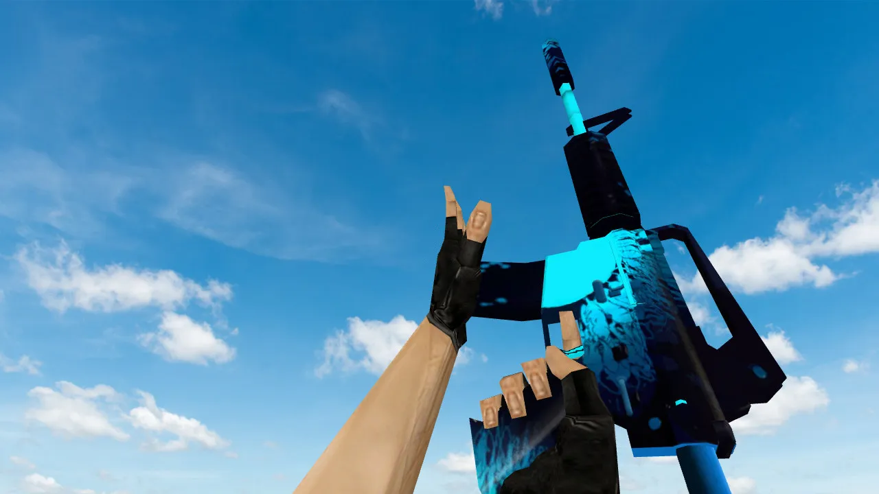 Скриншот Модель Default M4A1 «Падение Икара» для CS 1.6: v_/p_/w_ файлы, звуки, анимация осмотра и текстуры