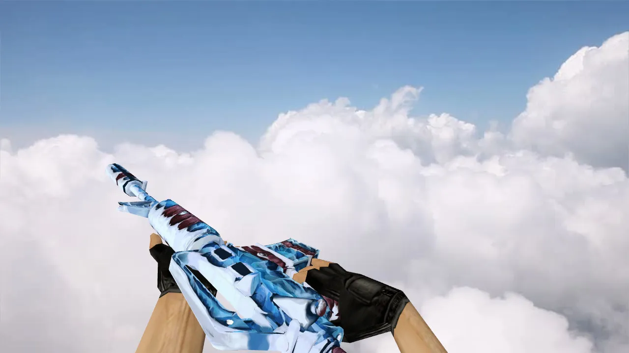 Скриншот Модель M4A1 Ice Vortex v_m4a1 p_m4a1 w_m4a1 для CS 1.6: звуки, анимация осмотра, качество текстур
