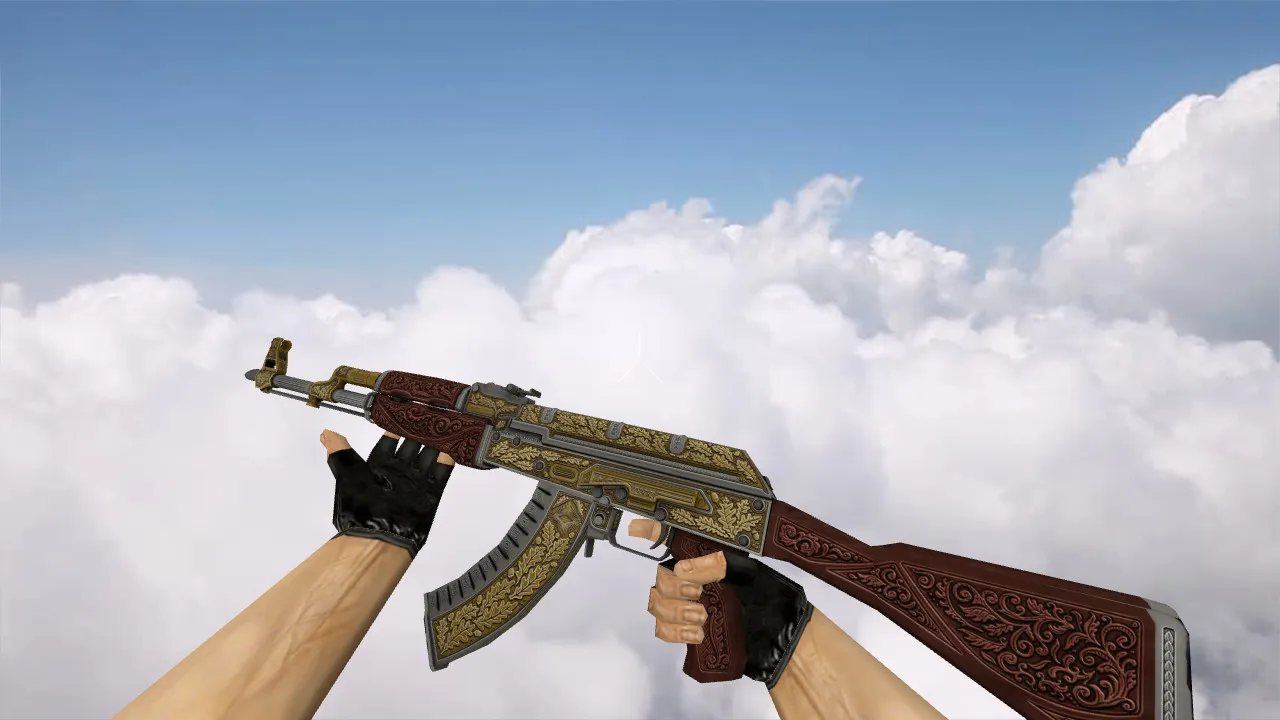 Скриншот Модель v_ak47 «AK-47 Royal Platinum Gold» для CS 1.6: p_ и w_ версии, звуки, анимация осмотра