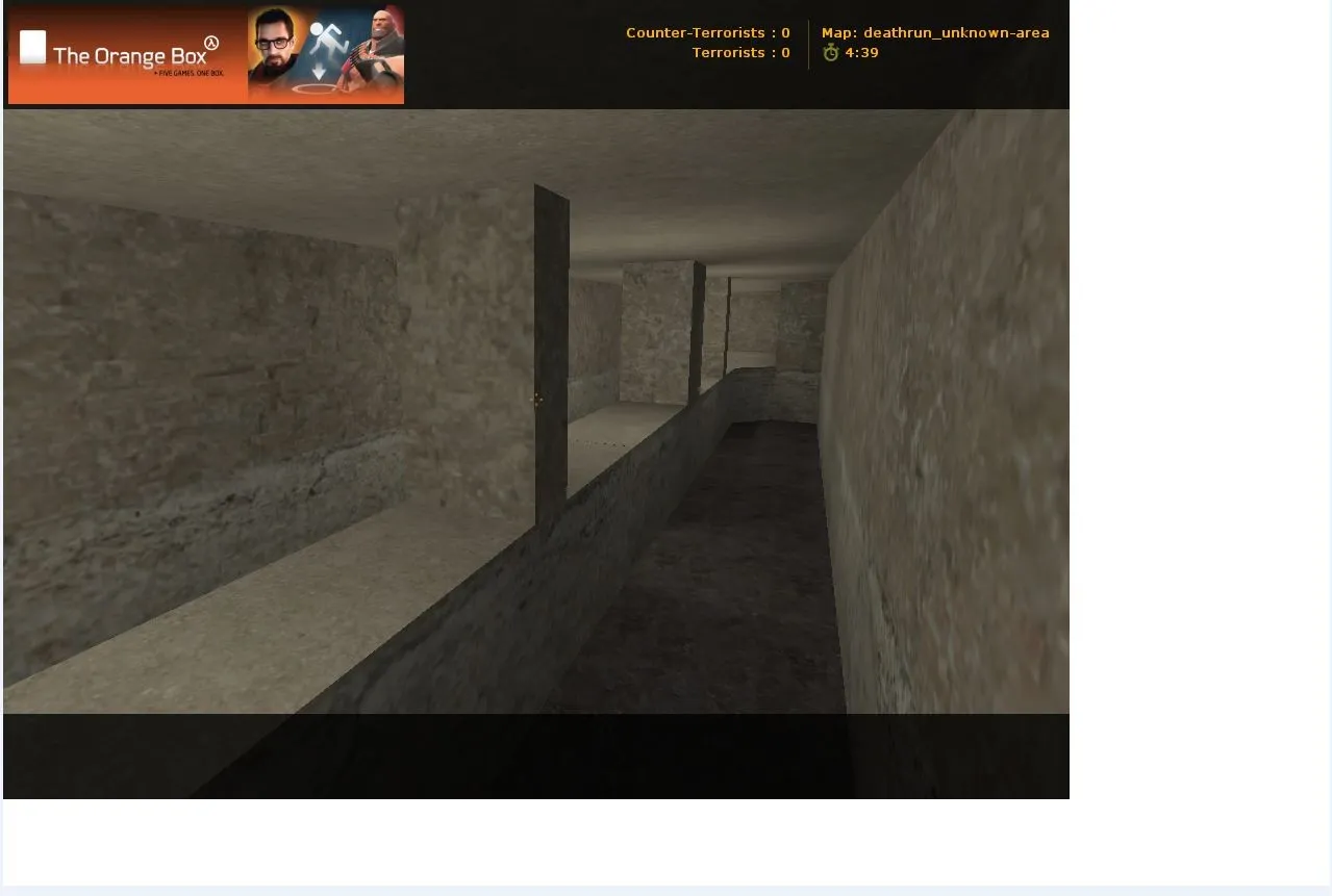 Скриншот  Deathrun карта deathrun_unknown_area для CS 1.6: баланс, маршруты, .nav и оптимизация wpoly/epoly