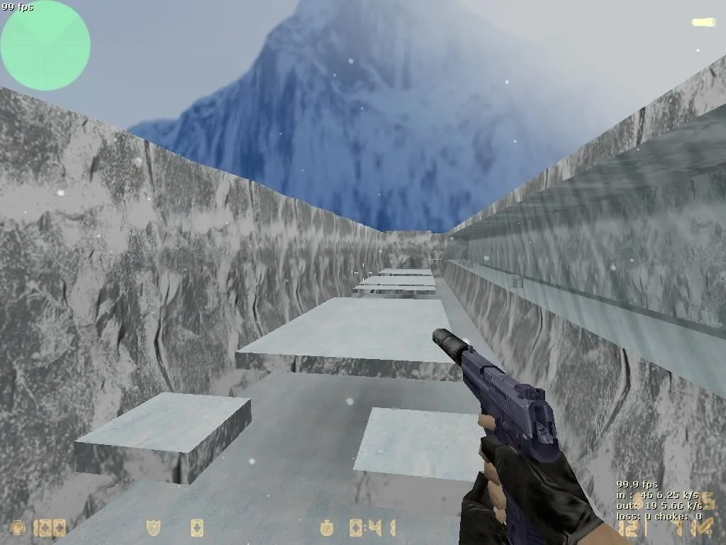 Скриншот  deathrun_gb_winter_final4 для CS 1.6: зимняя deathrun карта, баланс сторон, точки, .nav и оптимизация