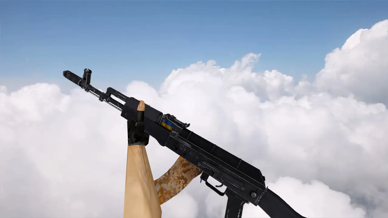 Скриншот Модель «AK-47 Ukrainka» v_ и p_ для CS 1.6: звуки, анимация осмотра, текстуры, установка без вирусов