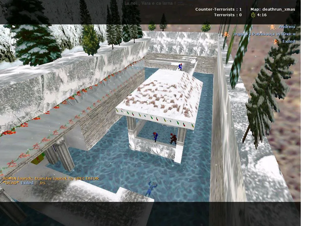 Скриншот  deathrun_xmas для CS 1.6: карта deathrun, точки, боты с .nav, оптимизация wpoly/epoly