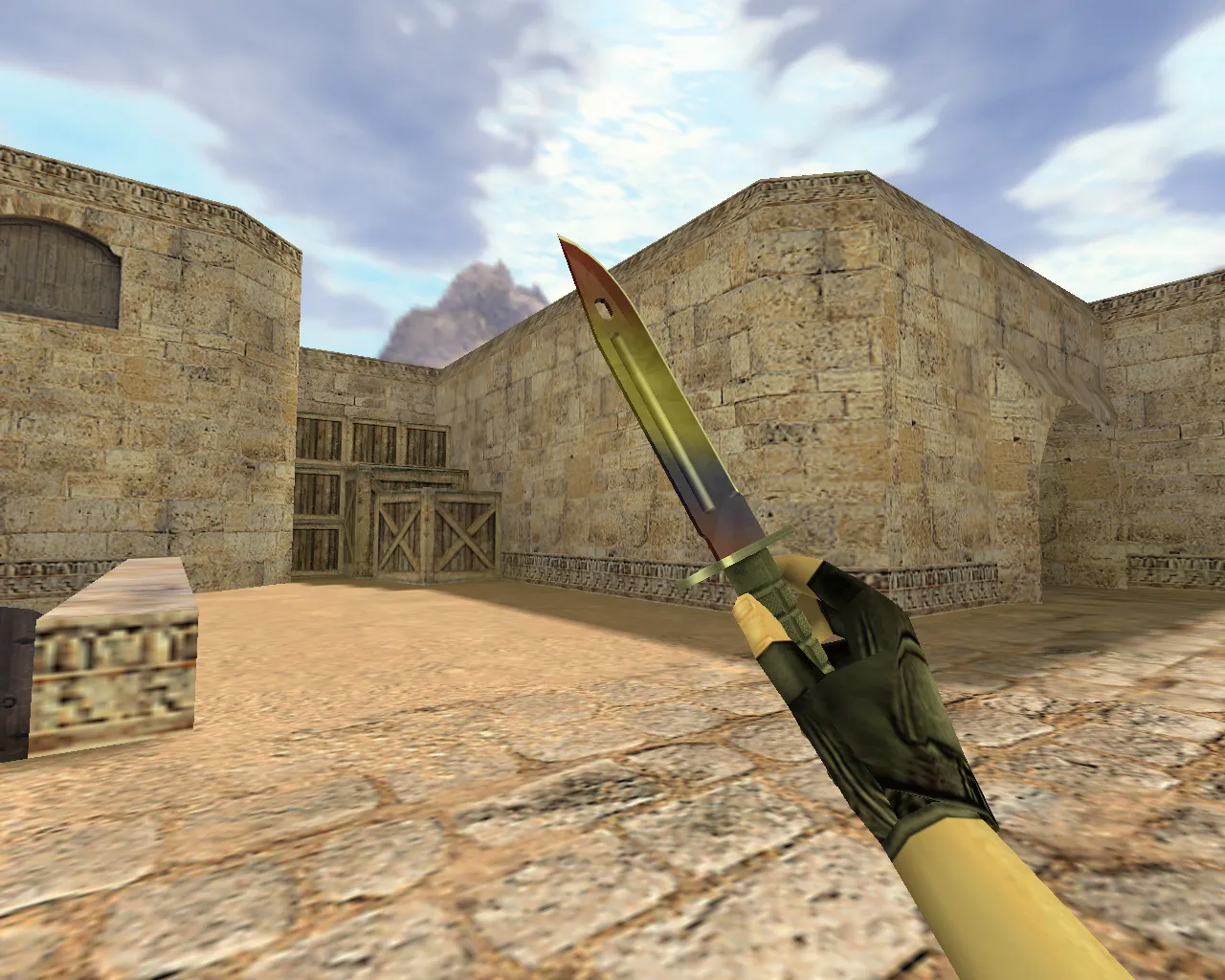 Скриншот Модель ножа «Штык-нож Мраморный градиент» v_, p_, w_ для CS 1.6: звуки, анимация осмотра, текстуры