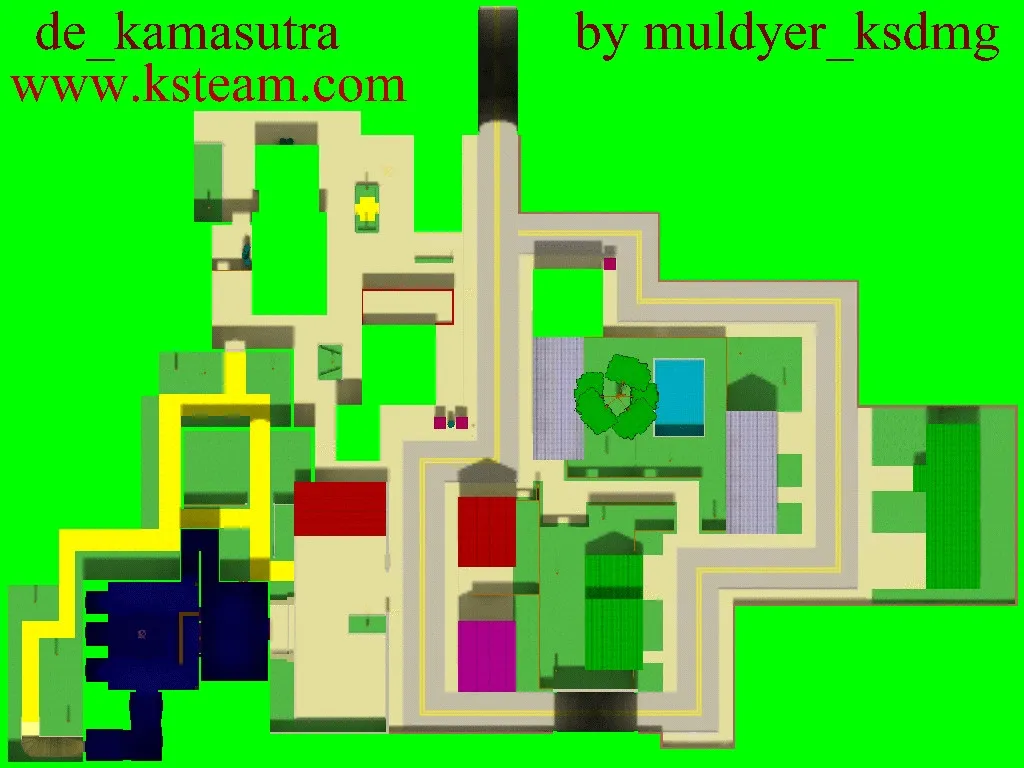 Скриншот  Карта de_kamasutra для CS 1.6 - Тактические особенности и детали