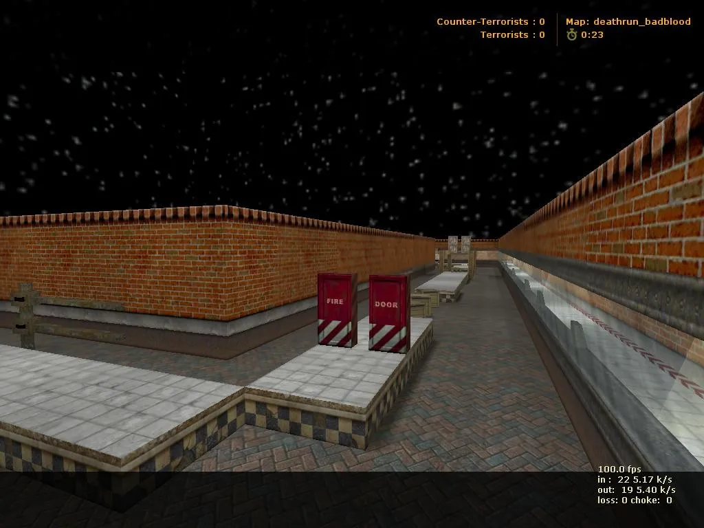 Скриншот  deathrun_badblood для CS 1.6: тактика за Т и КТ, точки, .nav и оптимизация карты
