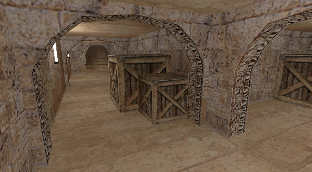 Скриншот  Карта de_dust3 by lambadi для CS 1.6: dust-антураж, баланс сторон и точки под пуш/контроль