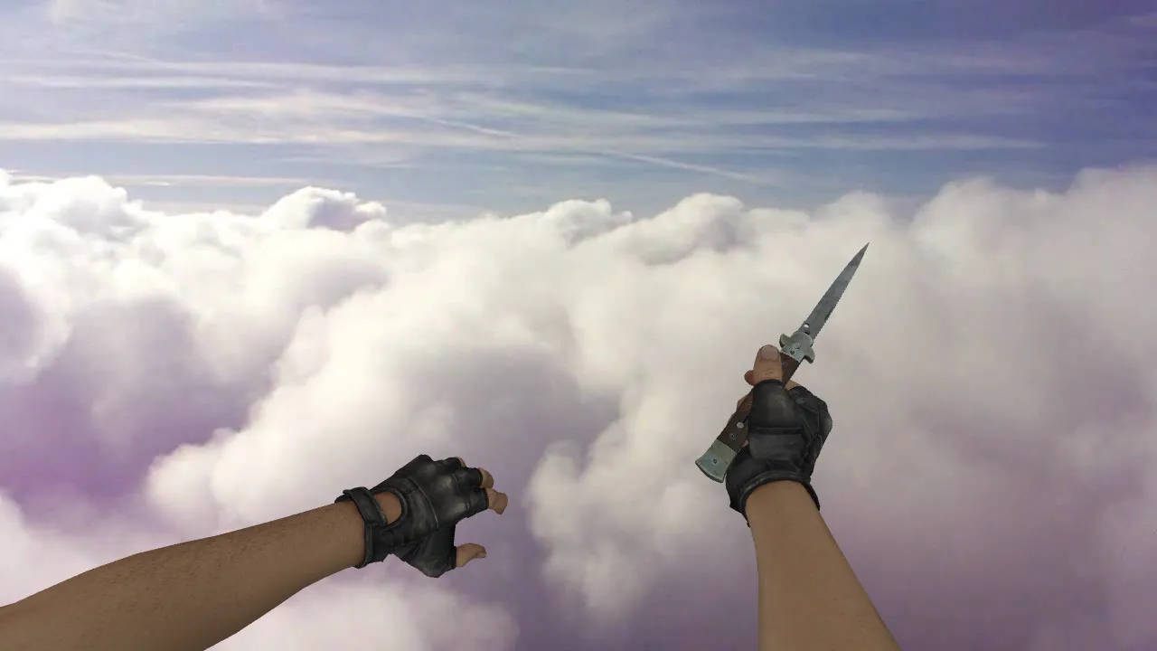 Скриншот Модель ножа «CSGO Stiletto Vanilla» v_knife для CS 1.6: звуки, анимация осмотра, текстуры и настройка