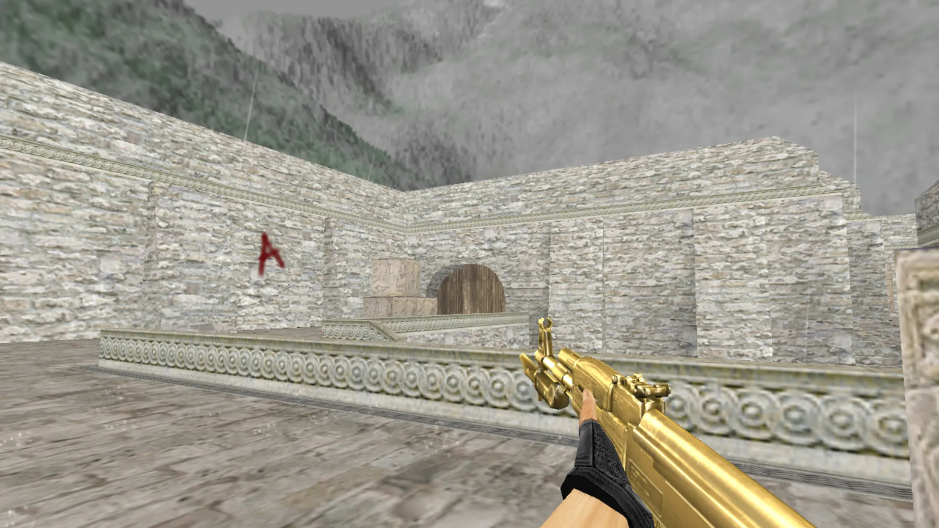 Скриншот Золотой АК-47 из CrossFire для CS 1.6: v_ p_ w_ модели, звуки, анимация осмотра и текстуры