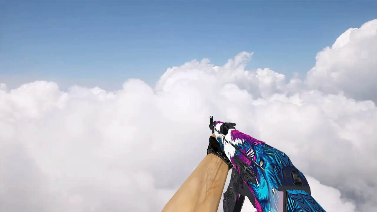 Скриншот Модель AK-47 Blue Wolf для CS 1.6 - Качественные текстуры и анимации