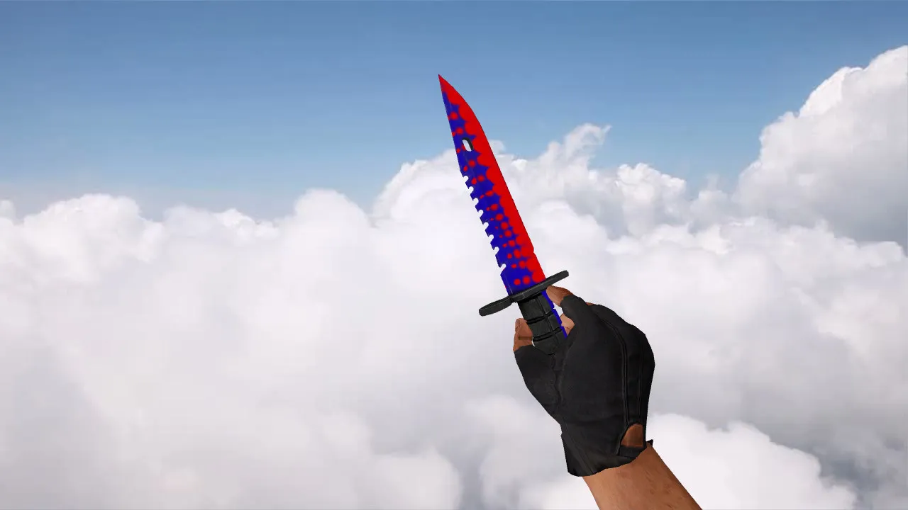 Скриншот Модель ножа M9 Bayonet Red Bubbles v_ p_ w_ для CS 1.6: звуки, анимация осмотра, качество текстур