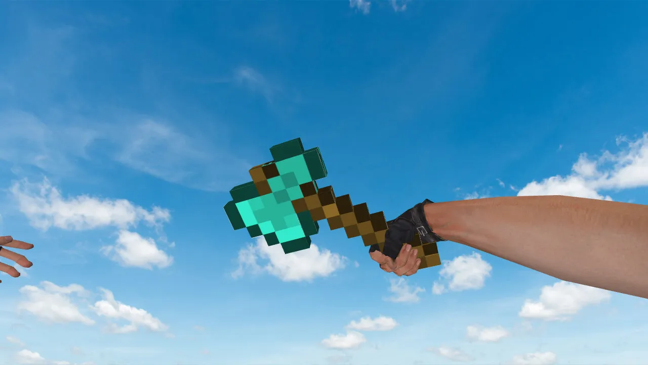 Скриншот Модель ножа «Топор из Майнкрафта» для CS 1.6: v_, p_, w_ модели, звук, анимация осмотра и текстуры