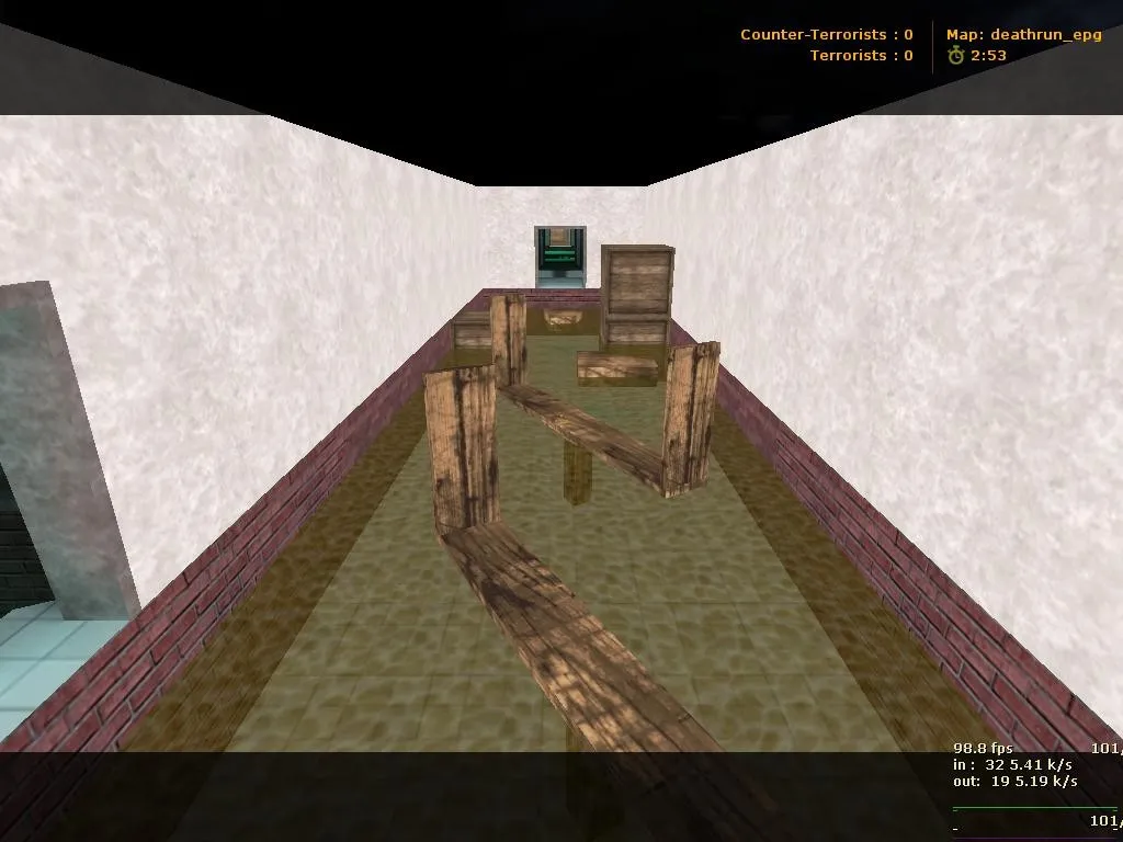 Скриншот  Карта deathrun_epg для CS 1.6: баланс сторон, точки, .nav для ботов и оптимизация wpoly/epoly