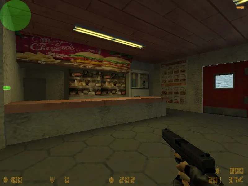 Скриншот  Карта de_xmas_burgerpoop для CS 1.6: подробный обзор и тактики