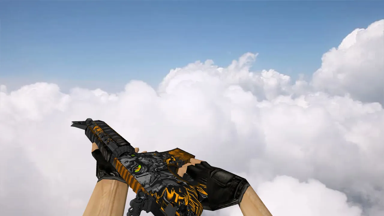 Скриншот Модель M4A4 Sky Fire v_ и p_ для CS 1.6: звуки, анимация осмотра, текстуры и настройка