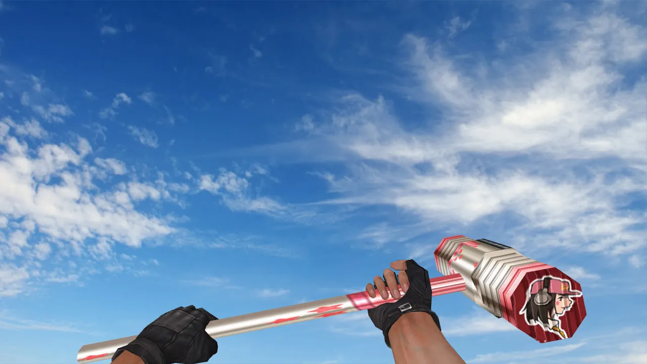 Скриншот Модель ножа «Hammer Erika» для CS 1.6: v_ и p_ модели, звуки, анимация осмотра, качество текстур