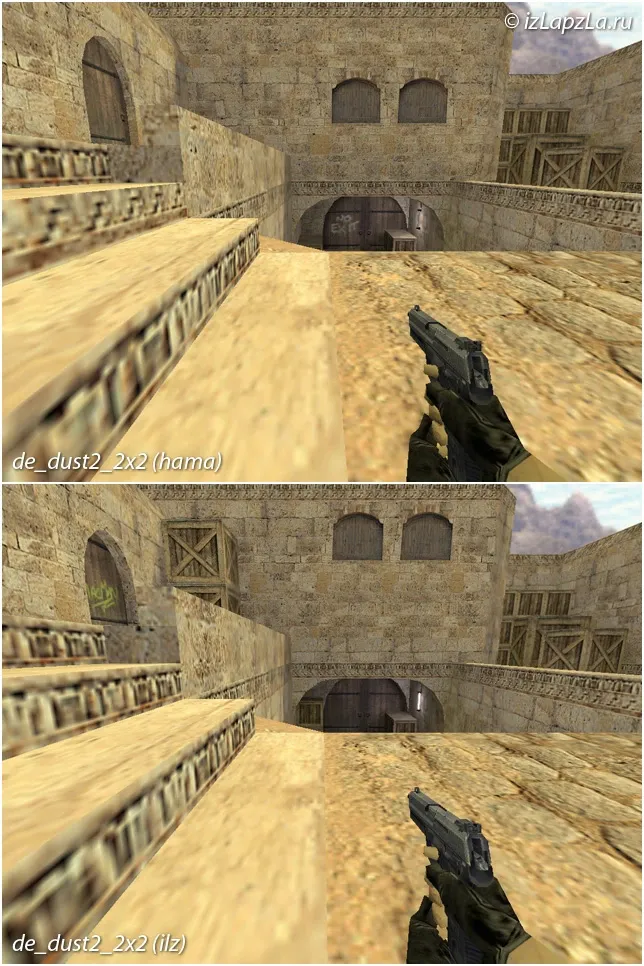 Скриншот  de_dust2_2x2_ilz — DE карта для CS 1.6: баланс сторон, точки, спавны и нав для ботов