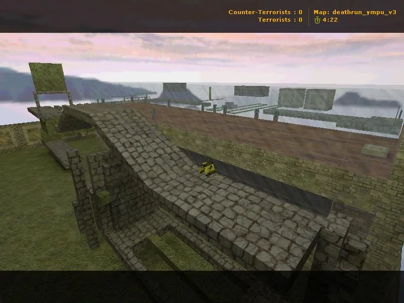 Скриншот  deathrun_ympu_v3 — карта Deathrun для CS 1.6: ловушки, раунды, точки за T и CT, .nav и оптимизация