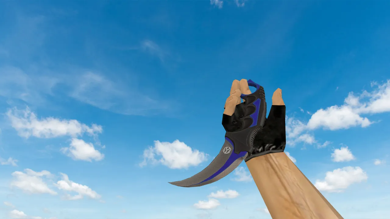 Скриншот Модель v_ Karambit Automatic Blue для CS 1.6: нож, звуки, анимация осмотра и качество текстур