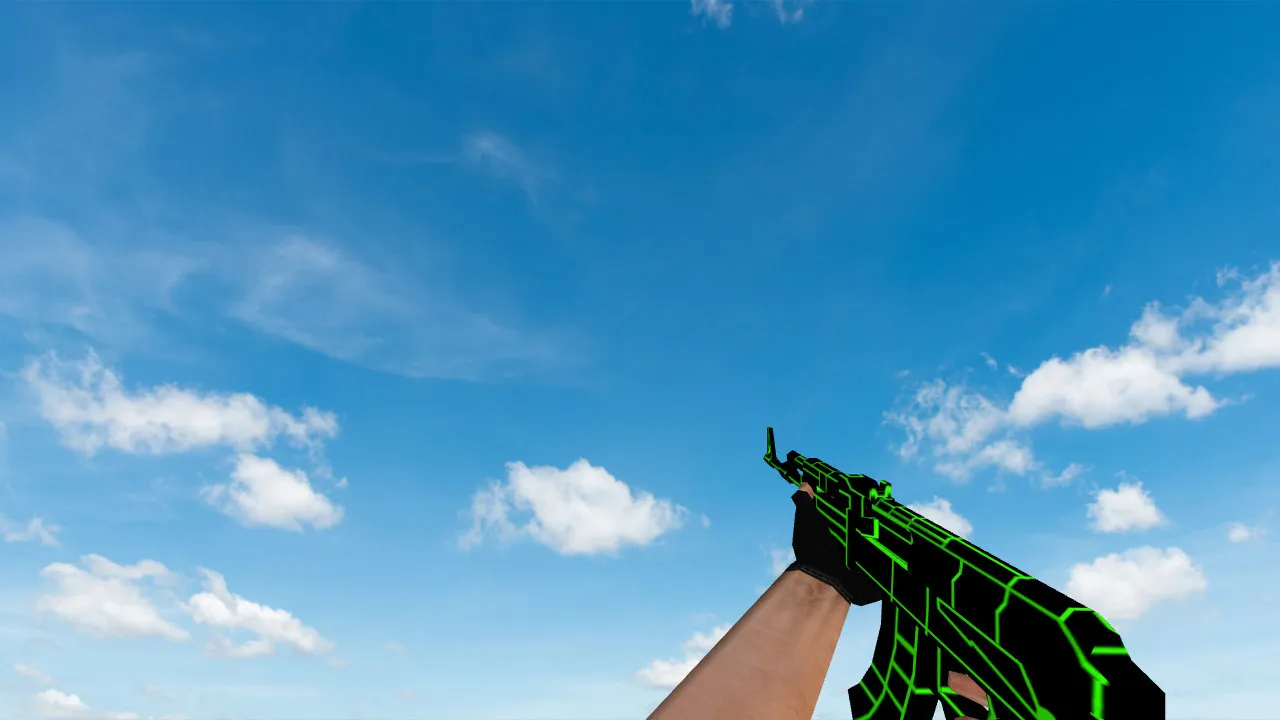 Скриншот Пак моделей оружия «Greenlines Weapon Set» для CS 1.6: v_, p_, w_ модели, звуки, анимация осмотра и качество текстур