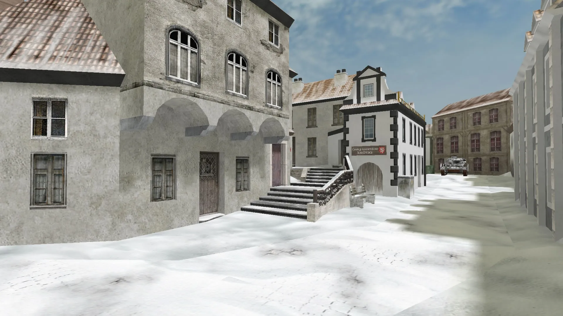 Скриншот  Карта de_cesky_krumlov для CS 1.6: баланс сторон, точки под фаст и деф, .nav для ботов, оптимизация