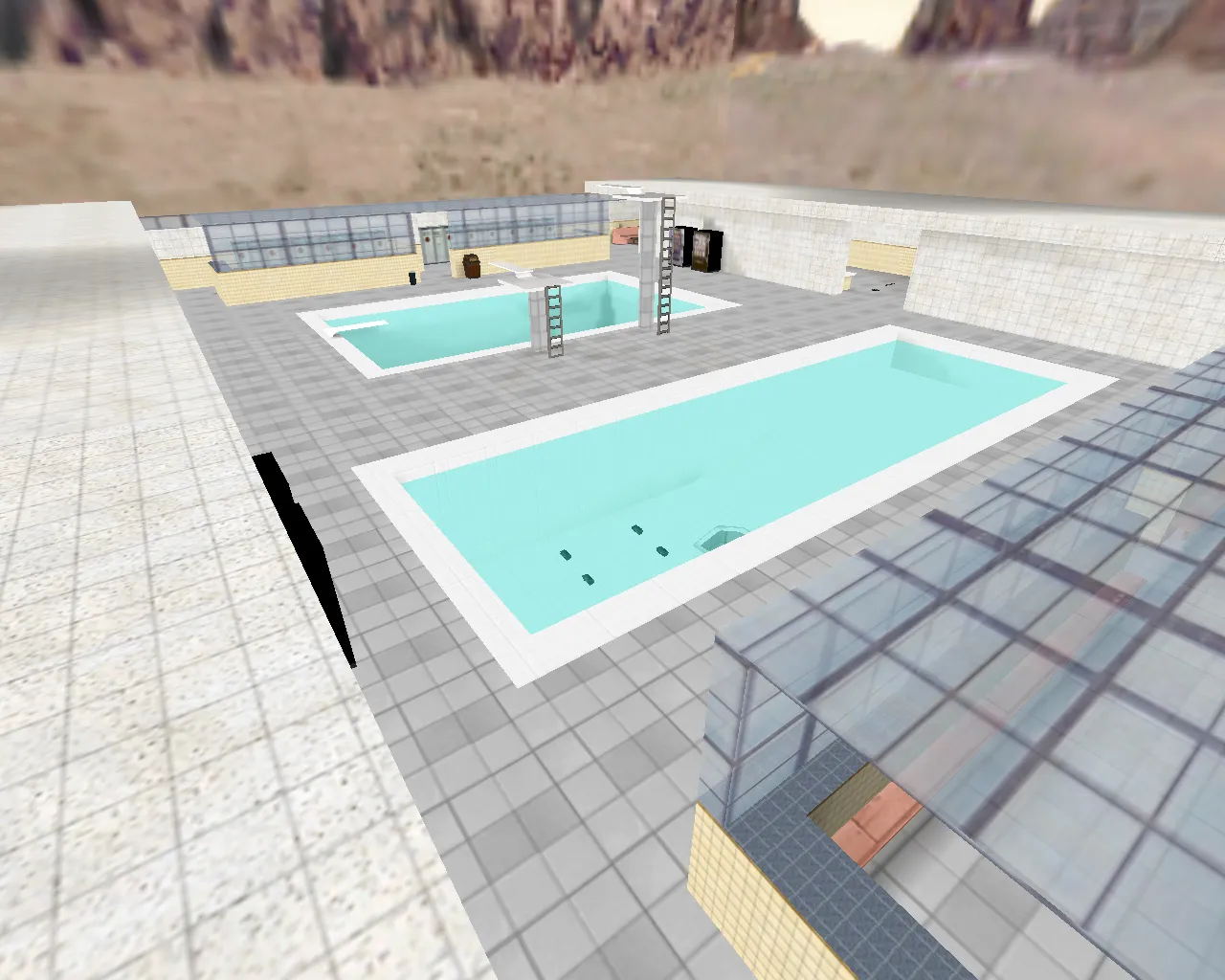 Скриншот  fy_pool_day2 для CS 1.6: карта FY для фрагов, точки, маршруты и .nav для ботов