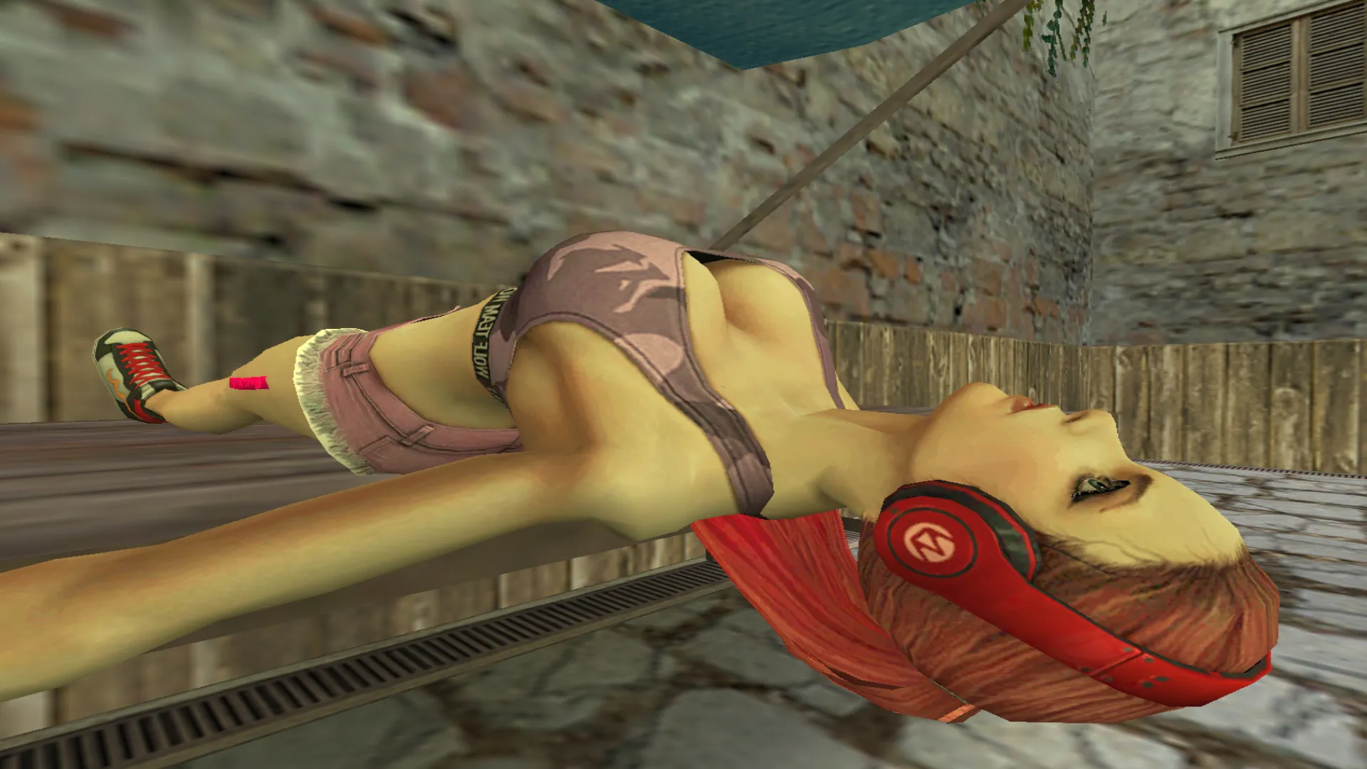 Скриншот  de_aztec_hruk — карта DE для CS 1.6: камера у ворот ТТ, сундуки на респе, БТР на воде