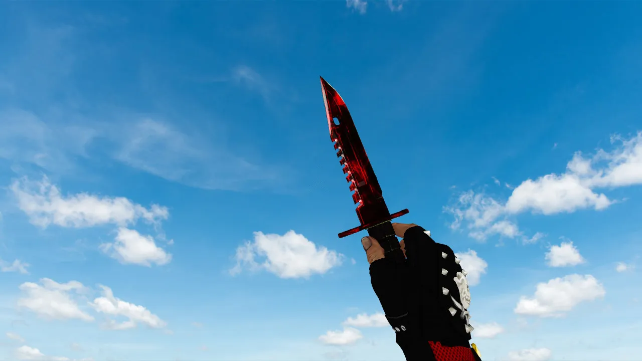 Скриншот Модель ножа v_ M9 Bayonet Gamma Doppler Red для CS 1.6: p_ и w_ модели, анимация осмотра, звуки и текстуры