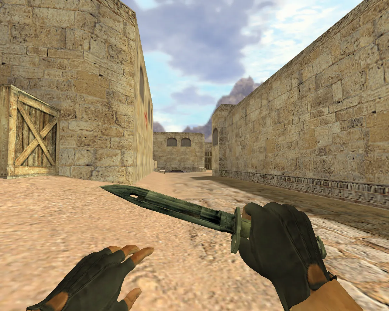 Скриншот Модель «Штык-нож Дамасская сталь» v_knife для CS 1.6: p_ и w_ модели, звуки, анимация осмотра