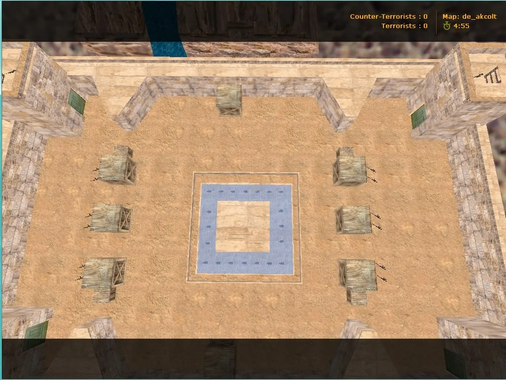 Скриншот Карта de_akcolt для CS 1.6: точки, тактика за CT/T, оптимизация wpoly/epoly и .nav для ботов
