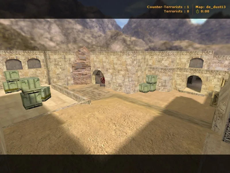 Скриншот  de_dust13 для CS 1.6: обзор карты, точки, маршруты и настройка под 4554/8610
