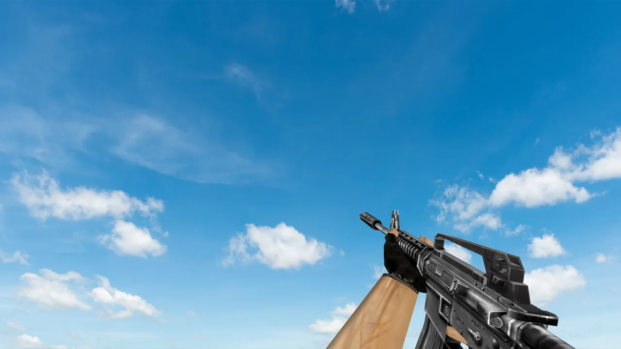 Скриншот  Пак моделей оружия «Default Weapons Chromed» для CS 1.6: v_, p_, w_ модели, звуки, анимация осмотра и текстуры