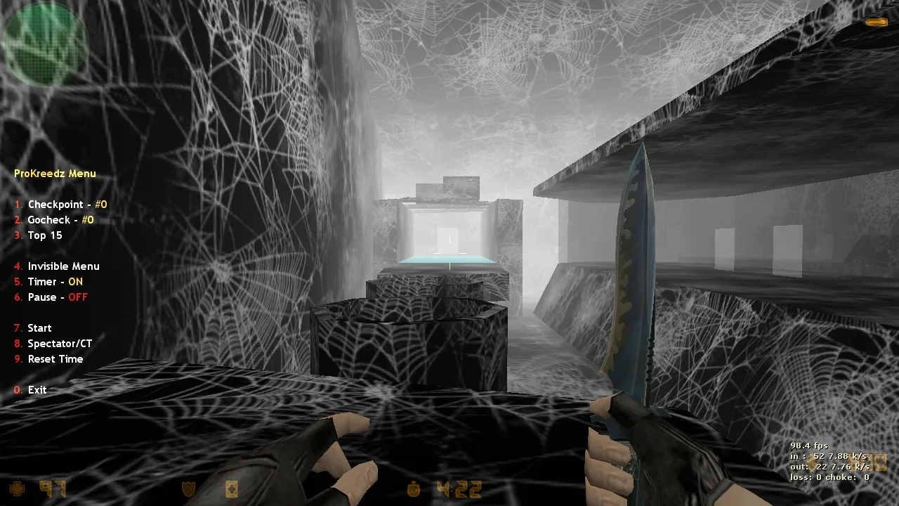 Скриншот  deathrun_absolute_spider для CS 1.6: правила, точки, .nav, wpoly/epoly и настройка ботов